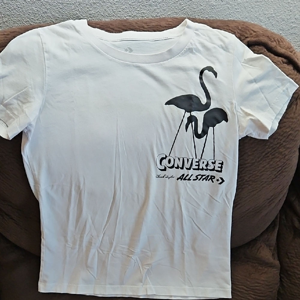 Converse White Short Sleeve Flamingo Tee
